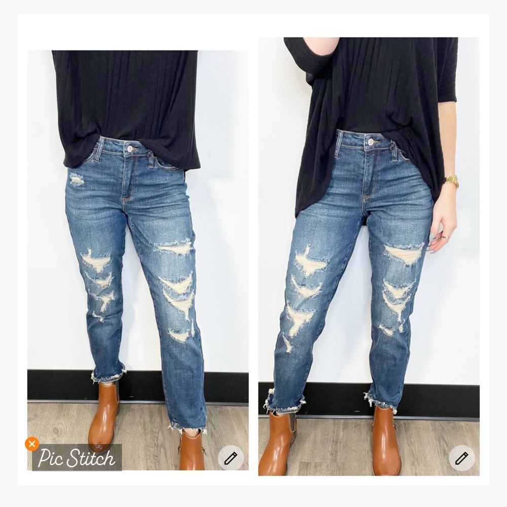 Judy Blue Distressed Boyfriend Jeans